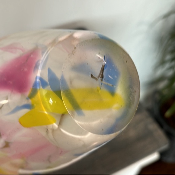 Vintage Hand Blown Glass Vase Confetti - Picture 7 of 8